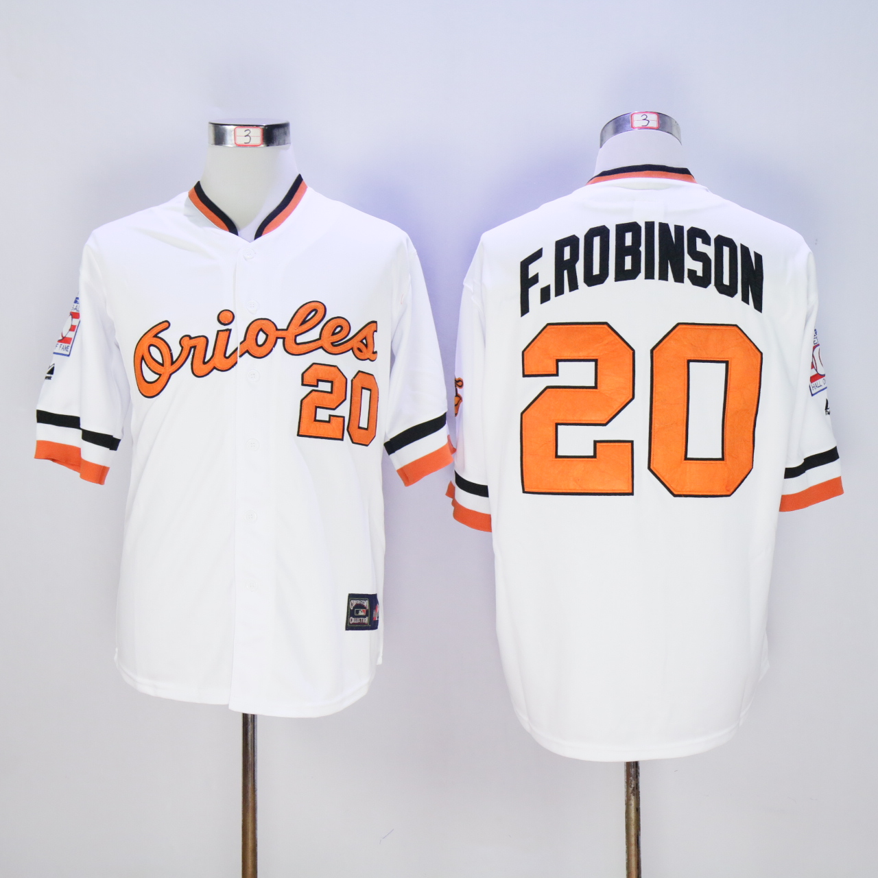Men Baltimore Orioles #20 F.Robinson White Throwback MLB Jerseys